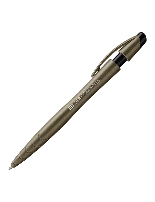 Awali Grey Metallic Pen - Black Ink w/Bender Companies Logo