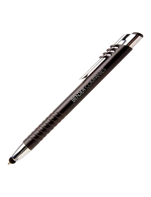 Schirhart Black Stylus Pen - Blue Ink w/Bender Companies Logo