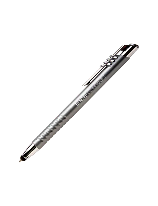Schirhart Grey Stylus Pen - Blue Ink w/Bender Companies Logo