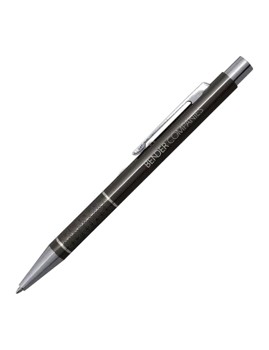 St George Gunmetal Pen - Blue Ink w/Bender Companies Logo