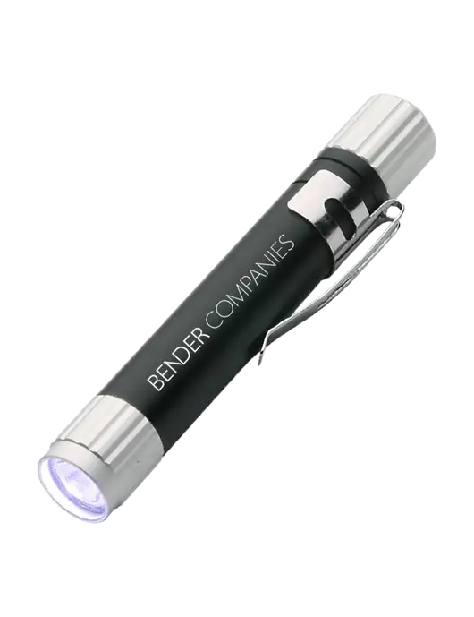 Black Aluminum LED Penlight w/Bender Companies Logo