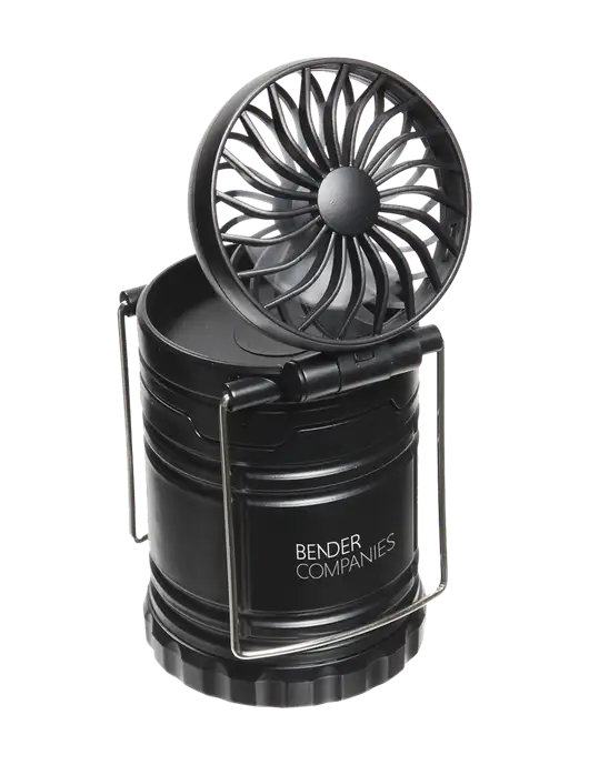 Black Retro Lantern with Fan w/Bender Companies Logo