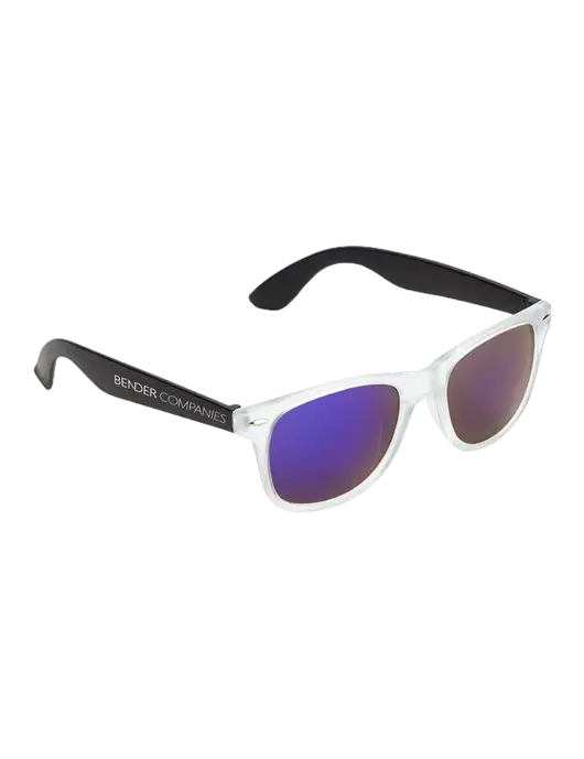 Key West Black Mirrored Sunglasses w/Bender Companies Logo
