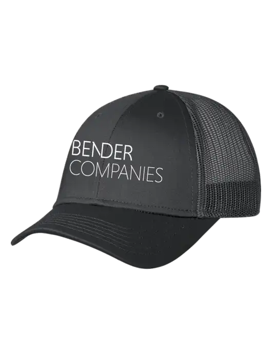 Charcoal Mesh Trucker Cap Snap Back w/Bender Companies Logo