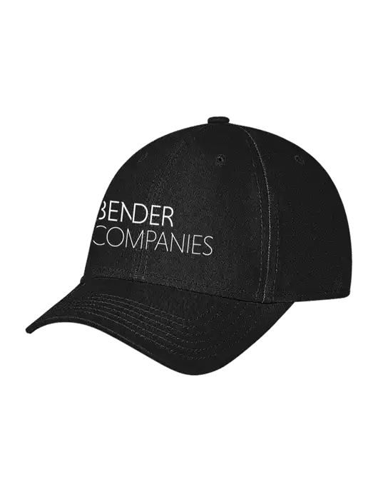 Black Structured Soft Snap Closure Hook & Loop Cap w/Bender Companies Logo