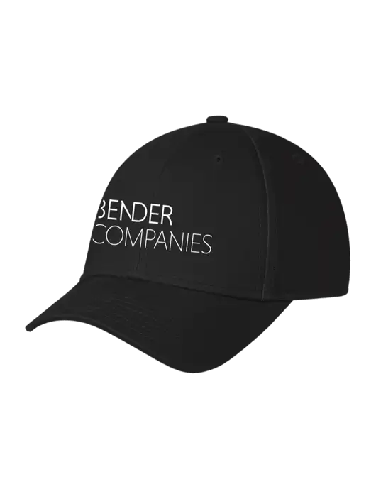 Black Structured Cap Hook & Loop w/Bender Companies Logo