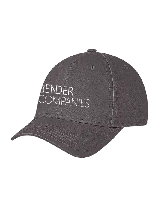 Medium Dark Grey Structured Soft Snap Closure Hook & Loop Cap w/Bender Companies Logo