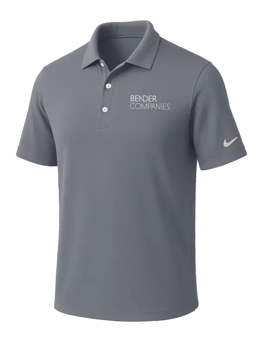 NIKE Medium Grey Dri-Fit Micro Pique Polo w/Bender Companies Logo