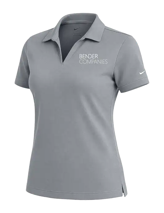 NIKE Medium Grey Womens Dri-Fit Micro Pique Polo w/Bender Companies Logo