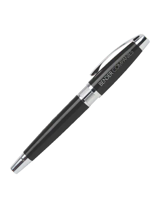 Masscotti Black Rollerball Pen - Black Ink w/Bender Companies Logo