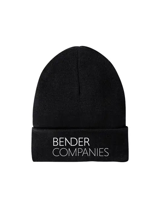 Recycled Black Beanie w/Bender Companies Logo