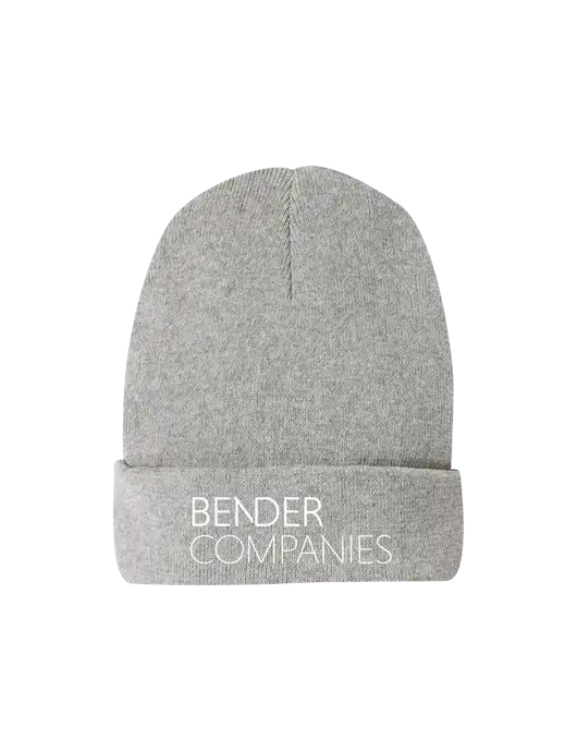 Recycled Light Heather Grey Beanie w/Bender Companies Logo