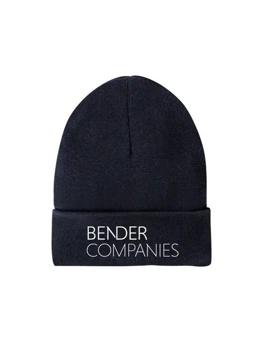 Recycled True Navy Beanie w/Bender Companies Logo