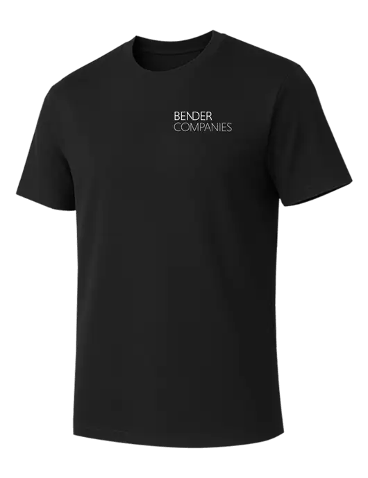 Allmade Deep Black Organic Cotton Tee w/Bender Companies Logo