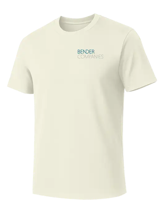 Allmade White Sand Organic Cotton Tee w/Bender Companies Logo