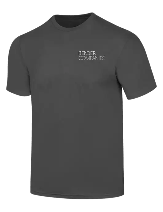 Simply Soft Charcoal 4.5oz  Poly/Combed Ring Spun Cotton T-Shirt w/Bender Companies Logo