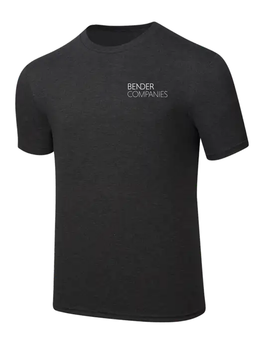 Simply Soft Black Frost 4.5oz  Poly/Combed Ring Spun Cotton T-Shirt w/Bender Companies Logo