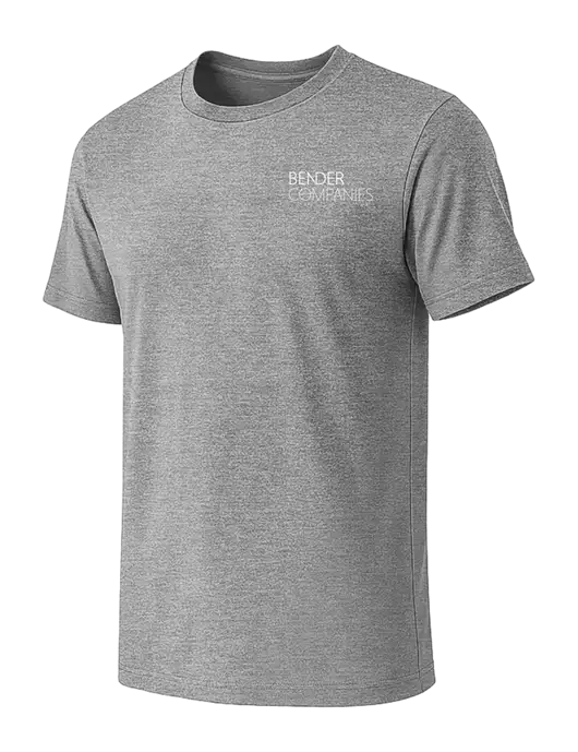 BELLA+CANVAS Heather Grey CVC Short Sleeve Tee w/Bender Companies Logo