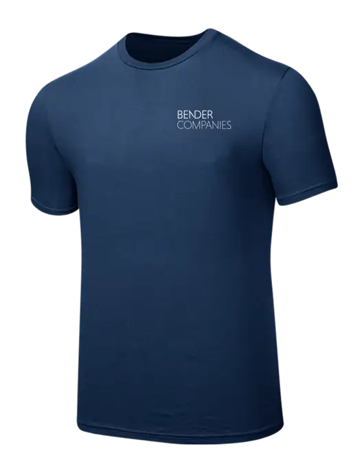 Seriously Soft Deep Slate Blue T-Shirt w/Bender Companies Logo