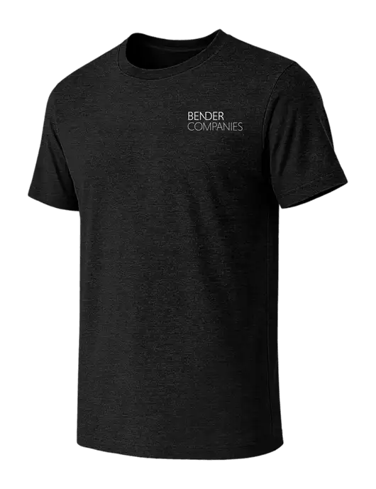 BELLA+CANVAS Black Heather CVC Short Sleeve Tee w/Bender Companies Logo