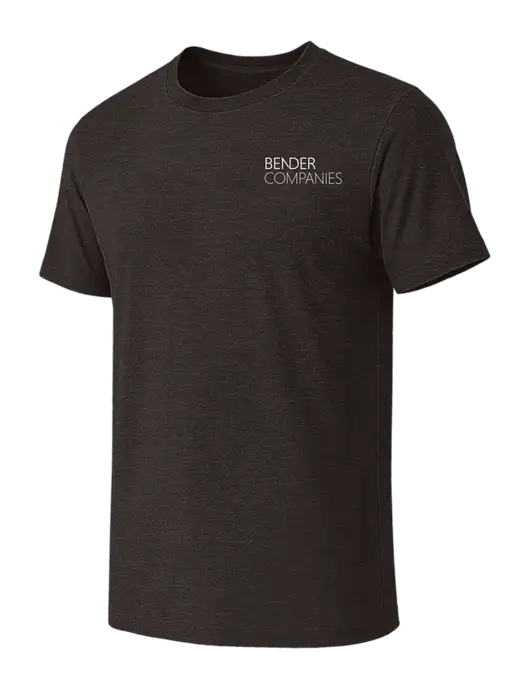 BELLA+CANVAS Dark Grey Heather CVC Short Sleeve Tee w/Bender Companies Logo