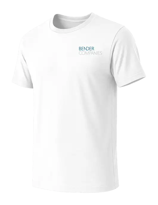 BELLA+CANVAS White Blend CVC Short Sleeve Tee w/Bender Companies Logo