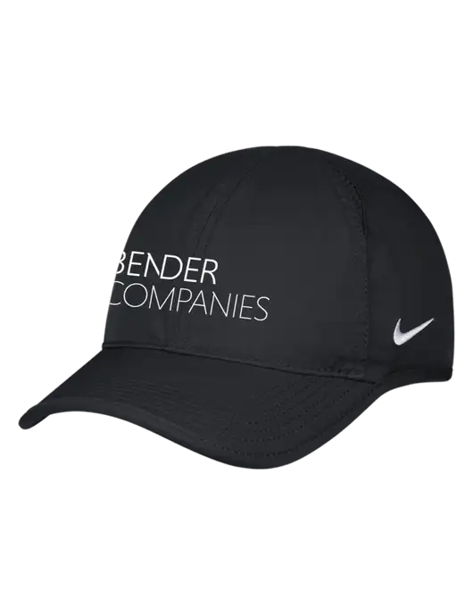 Nike Black Featherlight Cap w/Bender Companies Logo