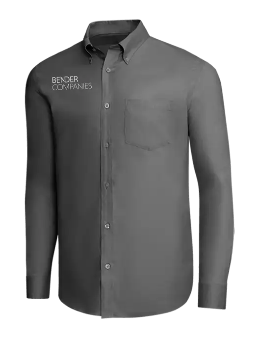 Brooks Brothers Dark Grey Wrinkle-Free Stretch Pinpoint Shirt w/Bender Companies Logo