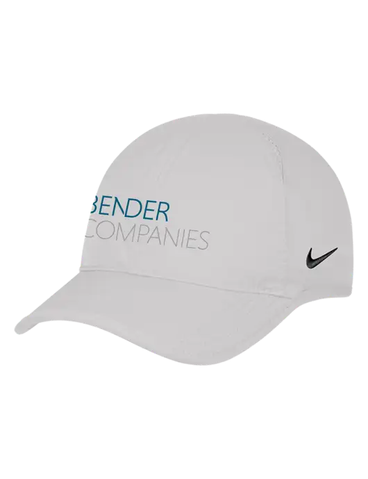 Nike White Featherlight Cap w/Bender Companies Logo