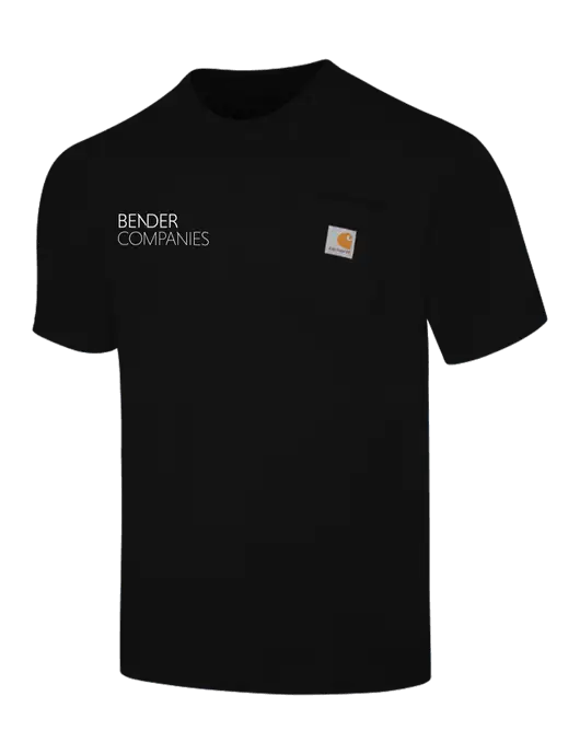 Carhartt Loose Fit Workwear Black Short Sleeve Pocket T-Shirt w/Bender Companies Logo
