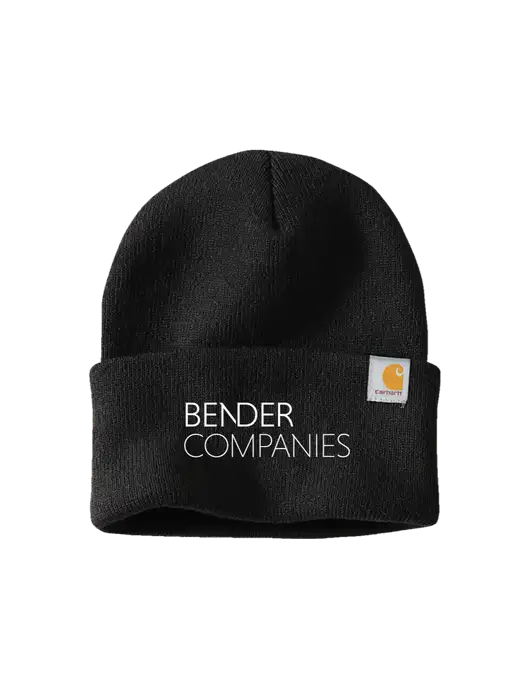 Carhartt Black Watch Cap 2.0 w/Bender Companies Logo