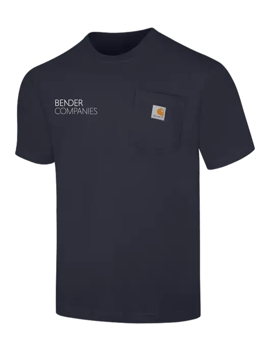 Carhartt Loose Fit Workwear Dark Navy Short Sleeve Pocket T-Shirt w/Bender Companies Logo