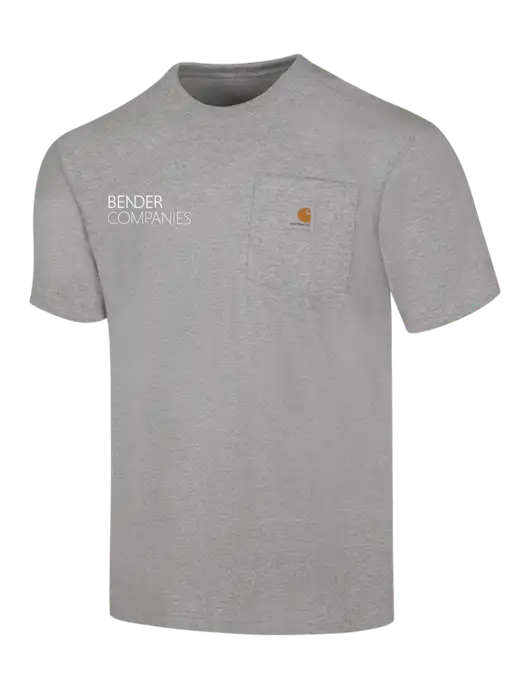 Carhartt Loose Fit Workwear Light Grey Heather Short Sleeve Pocket T-Shirt w/Bender Companies Logo