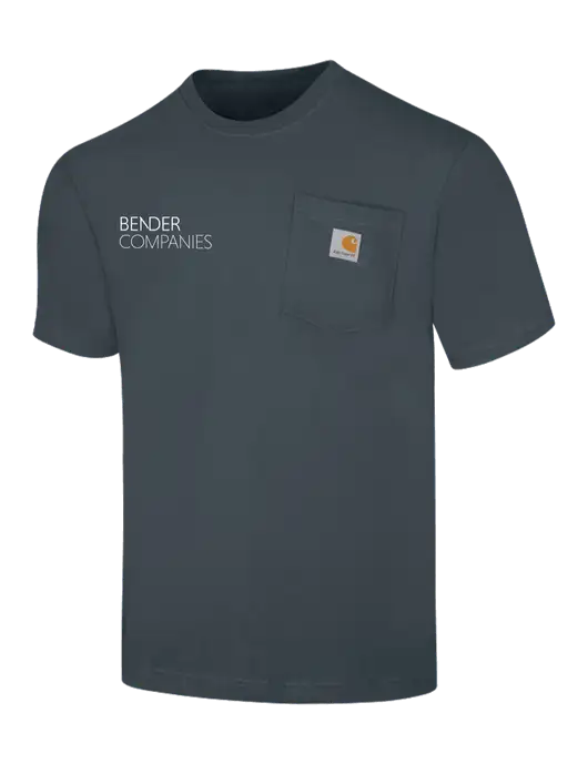 Carhartt Loose Fit Workwear Dark Slate Blue Short Sleeve Pocket T-Shirt w/Bender Companies Logo
