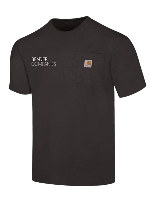 Carhartt Loose Fit Workwear Charcoal Heather Short Sleeve Pocket T-Shirt w/Bender Companies Logo