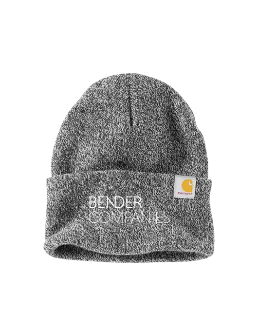Carhartt Medium Grey Heather Watch Cap 2.0 w/Bender Companies Logo
