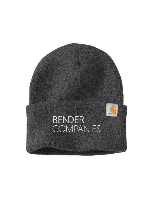 Carhartt Dark Grey Watch Cap 2.0 w/Bender Companies Logo