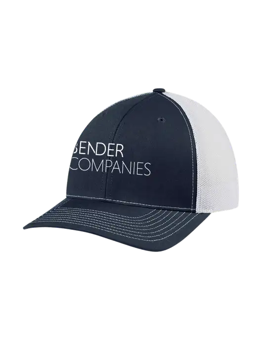 Richardson Adjustable Snapback Original 112 Trucker Cap Navy w/White Mesh w/Bender Companies Logo