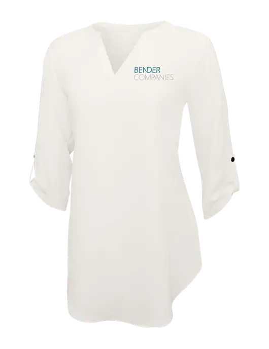 Ivory Womens 3/4 Sleeve Tunic Blouse w/Bender Companies Logo