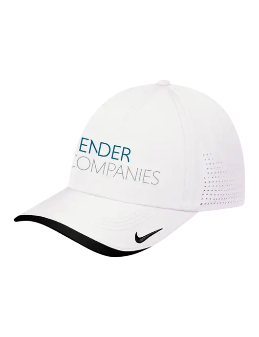 Nike White/Black Dri-FIT Perforated Performance Cap w/Bender Companies Logo