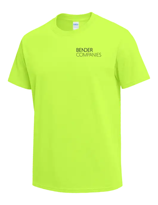 Safety Green Heavyweight 6.1 oz T-Shirt w/Bender Companies Logo