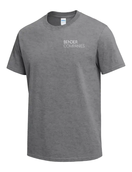 Medium Grey Heather Heavyweight 6.1 oz T-Shirt w/Bender Companies Logo