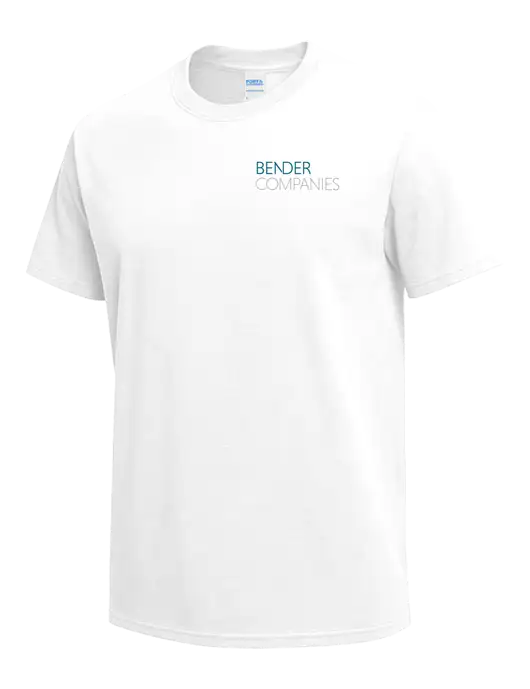White Heavyweight 6.1 oz T-Shirt w/Bender Companies Logo