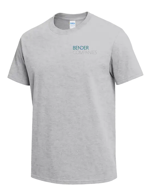 Light Grey Heather Heavyweight 6.1 oz T-Shirt w/Bender Companies Logo