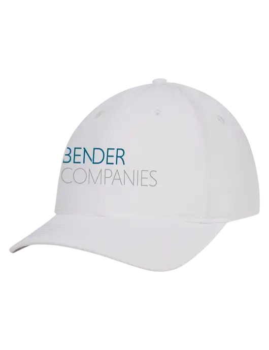 White Nylon Twill Performance Cap w/Bender Companies Logo