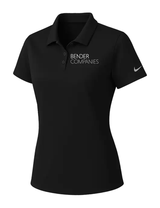 Nike Womens Black Dry Essential Solid Polo w/Bender Companies Logo