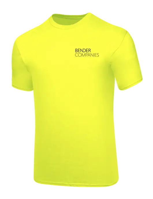 Core Blend Safety Yellow T-Shirt w/Bender Companies Logo