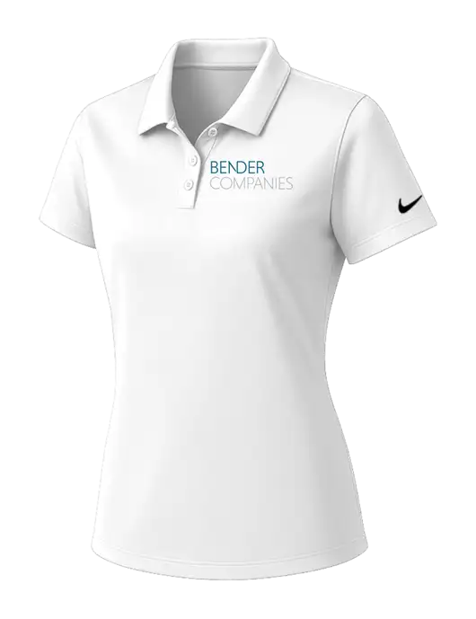 Nike Womens White Dry Essential Solid Polo w/Bender Companies Logo