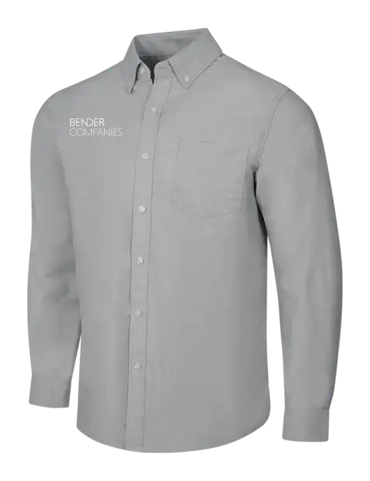 Light Grey SuperPro Oxford Shirt w/Bender Companies Logo