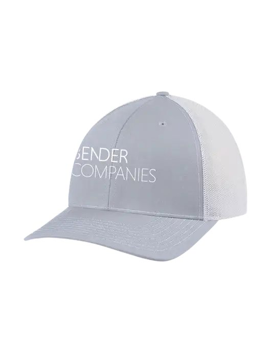 Richardson Adjustable Snapback Original 112 Trucker Cap Light Heather Grey w/White Mesh w/Bender Companies Logo
